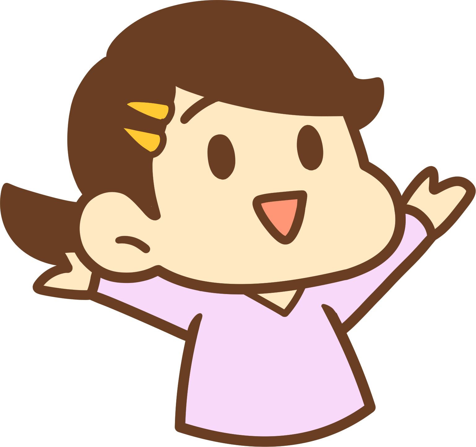 バンザイしているリベシティのキャラクター